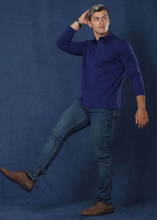 Navy Self Collar Shirt