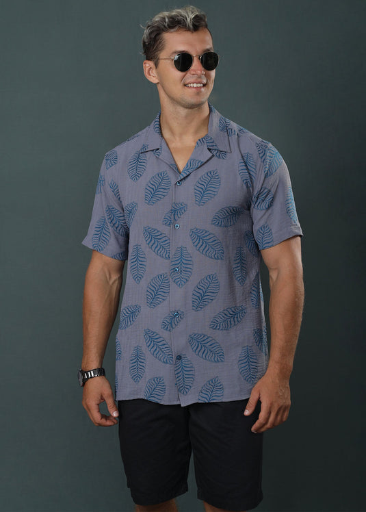 Jason Cuban Collar S/S Shirt (Grey)
