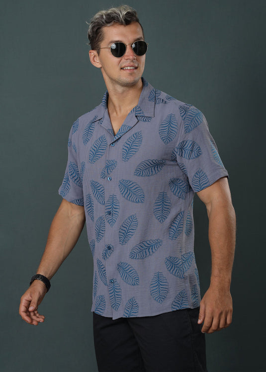 Jason Cuban Collar S/S Shirt (Grey)