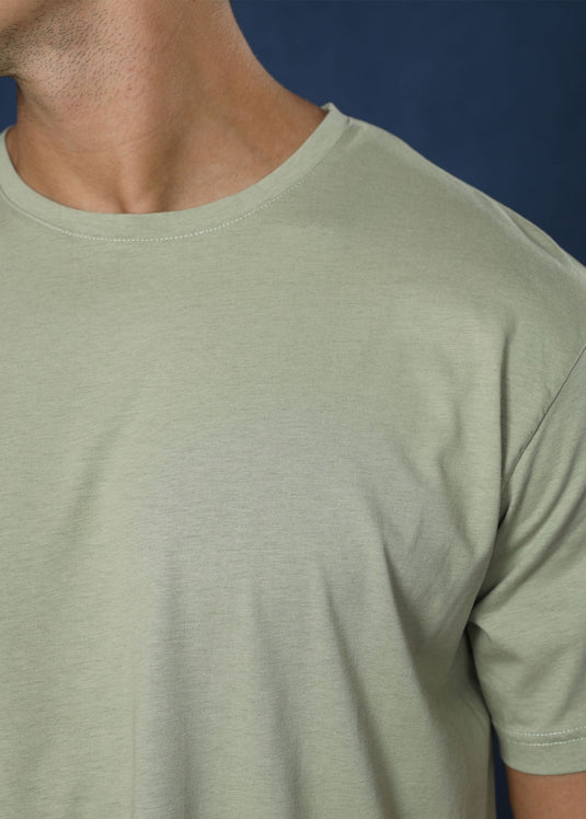 Sage Green Crew Neck Tee (Regular Fit)