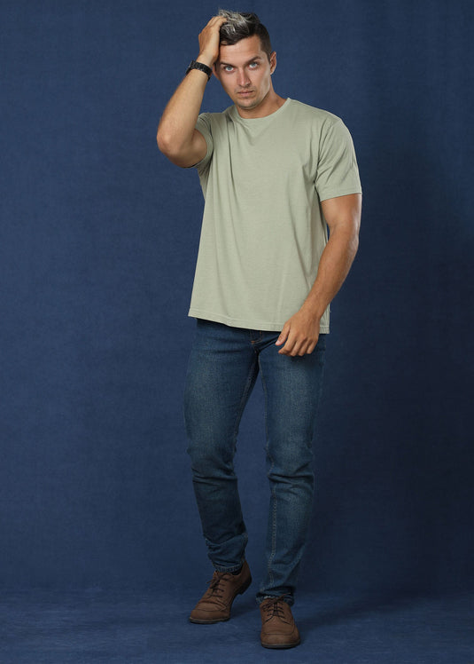 Sage Green Crew Neck Tee (Regular Fit)