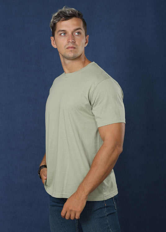 Sage Green Crew Neck Tee (Regular Fit)