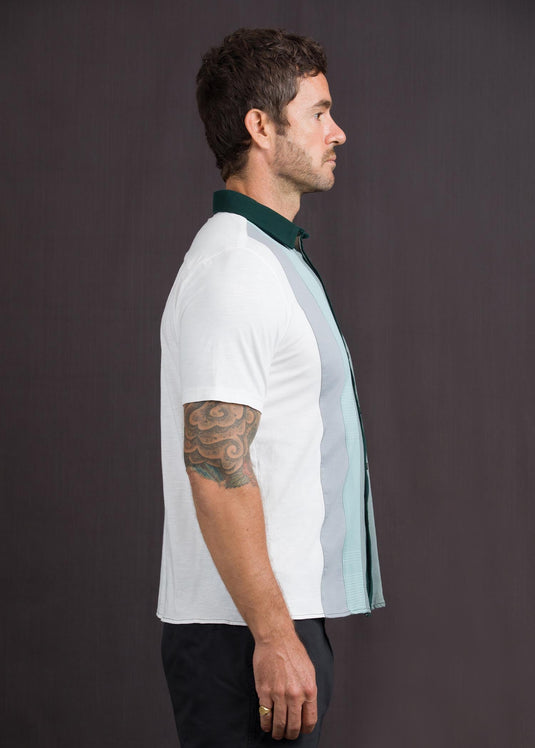 Casual Wear Colour  Bloked Knitted Shirt