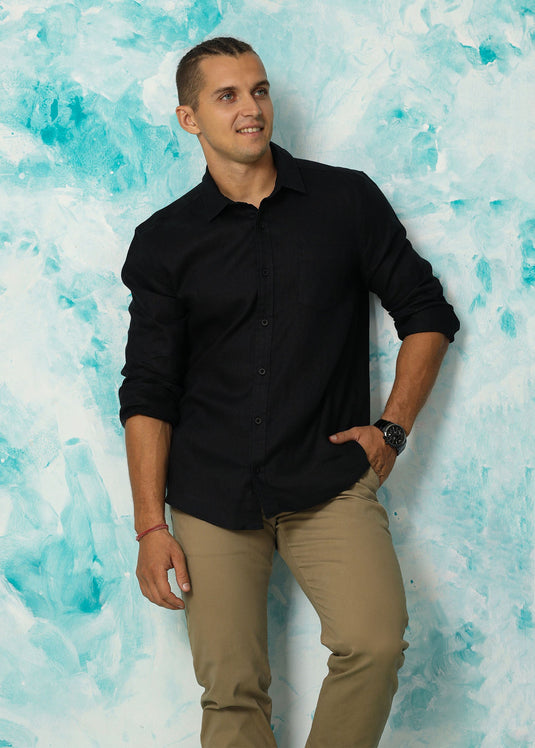 Black Linen Nemo Shirt