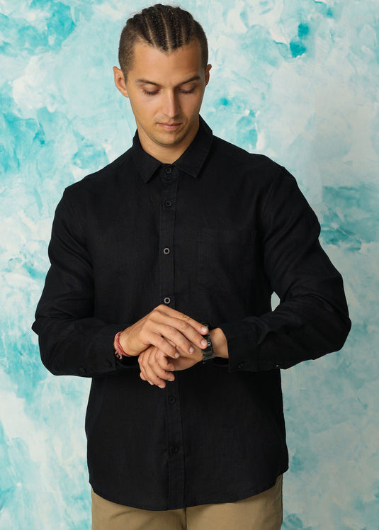 Black Linen Nemo Shirt