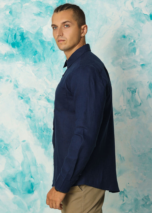 Navy Linen Nemo Shirt