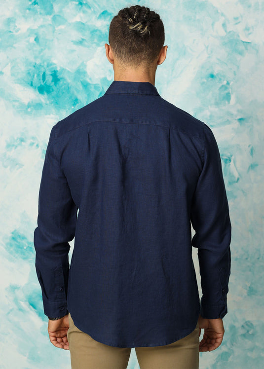 Navy Linen Nemo Shirt