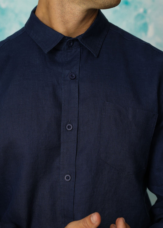 Navy Linen Nemo Shirt