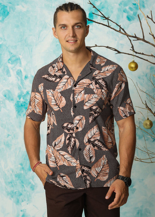Adam Cuban Collar S/S Shirt (Black Print)