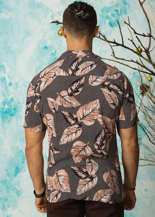 Adam Cuban Collar S/S Shirt (Black Print)