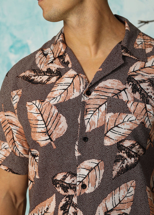 Adam Cuban Collar S/S Shirt (Black Print)