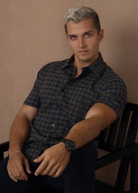 CASUAL WEAR CHECK  S/S SHIRT
