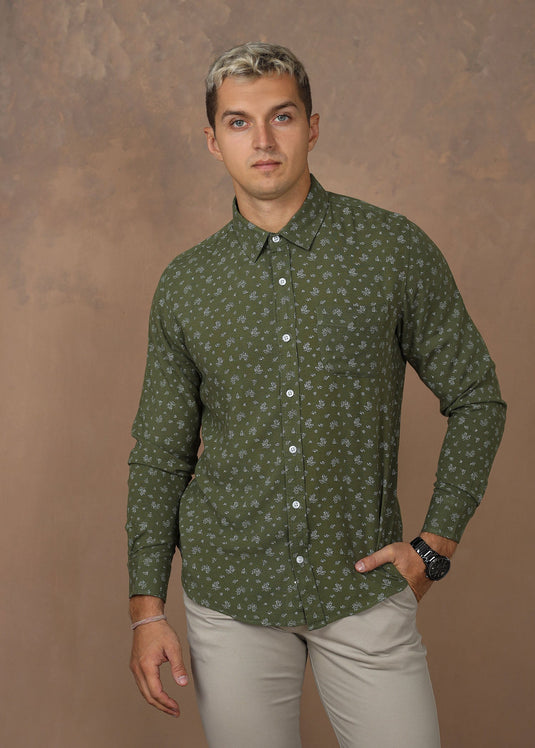 PRINTED PARTY WEAR L/S SHIRT