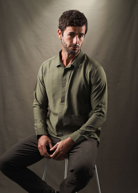 Robert Party Wear Shirt (Olive)