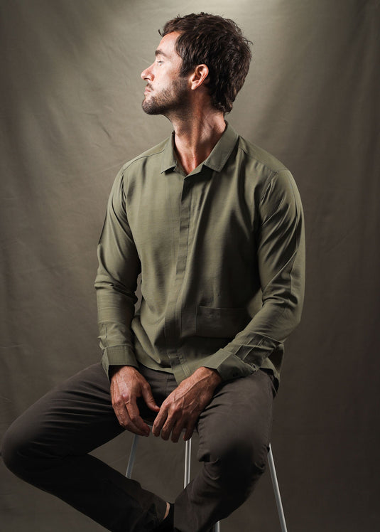 Robert Party Wear Shirt (Olive)