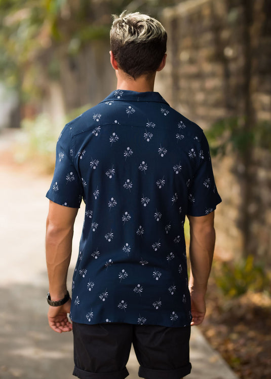 Casual Wear Printed Cuban Collar S/S Shirt