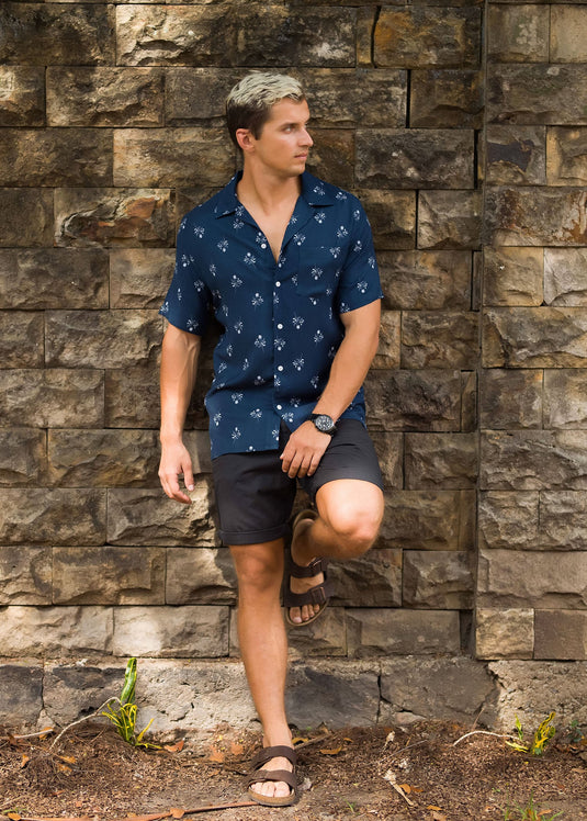 Casual Wear Printed Cuban Collar S/S Shirt