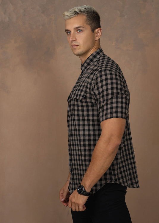CASUAL WEAR DOUBLE  PKT S/S SHIR