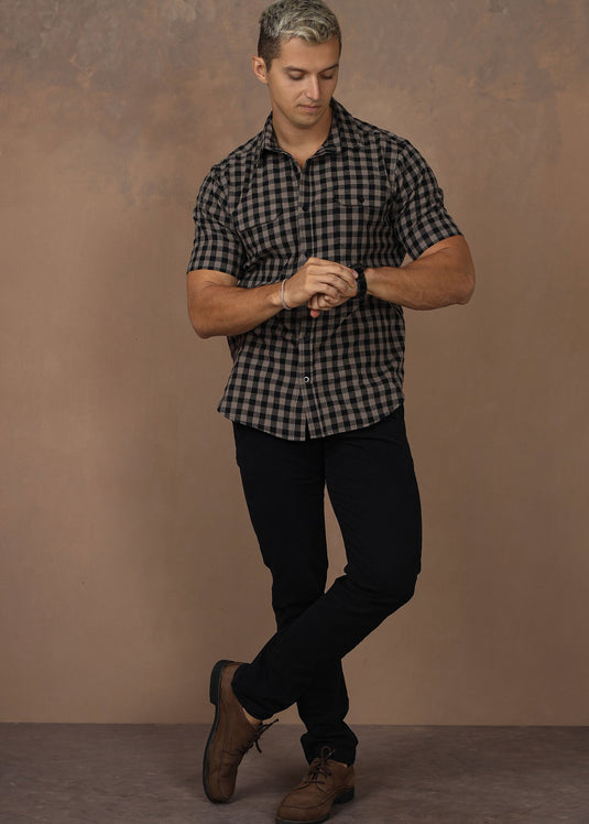 CASUAL WEAR DOUBLE  PKT S/S SHIR