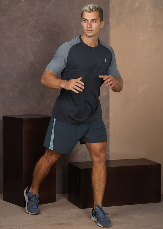 ACTIVE WEAR S/S T-SHIRT  WITH FRONT PANEL