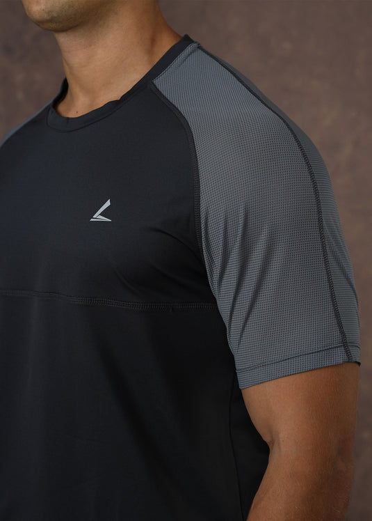 ACTIVE WEAR S/S T-SHIRT  WITH FRONT PANEL