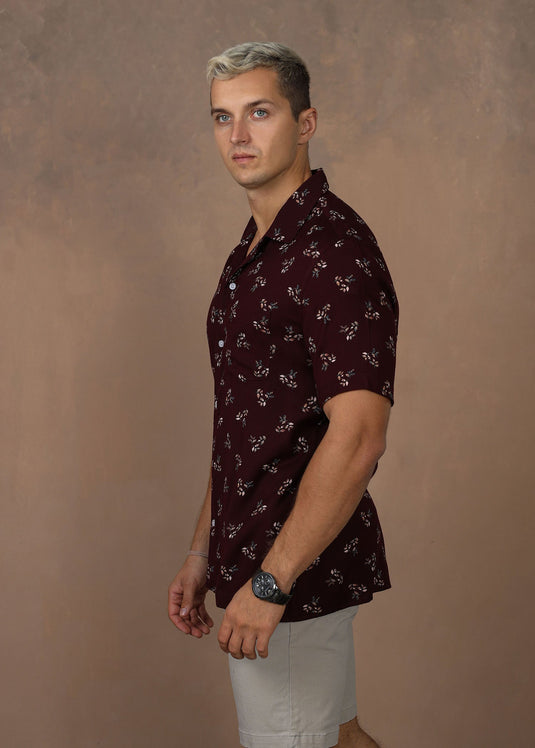 CASUAL WEAR CUBAN  COLLAR  S/S SHIRT
