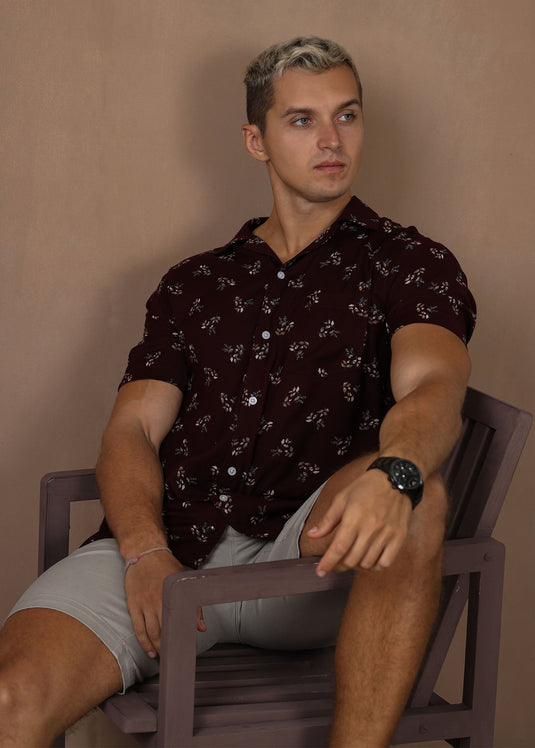 CASUAL WEAR CUBAN  COLLAR  S/S SHIRT