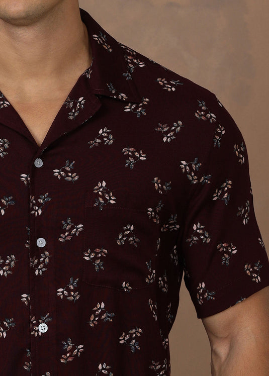 CASUAL WEAR CUBAN  COLLAR  S/S SHIRT