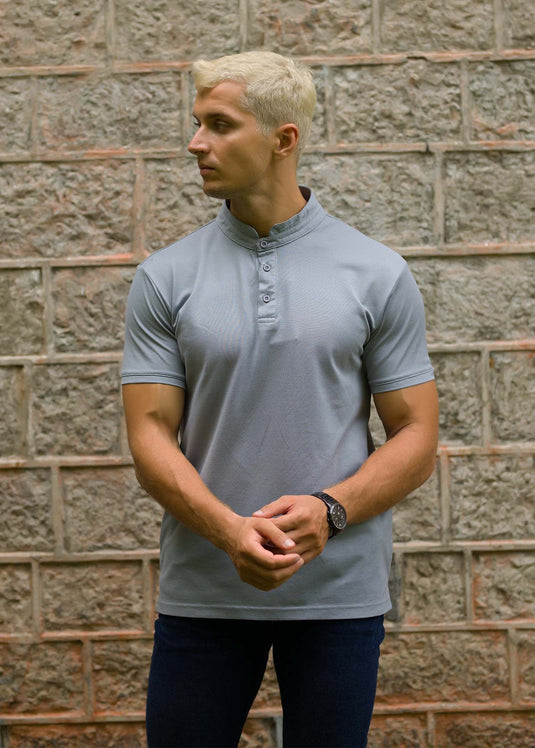 Mao Collar  S/S T-Shirt