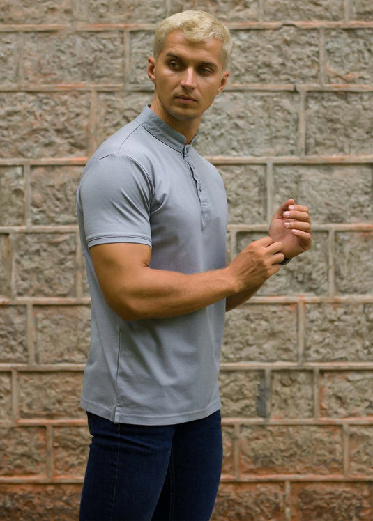 Mao Collar  S/S T-Shirt