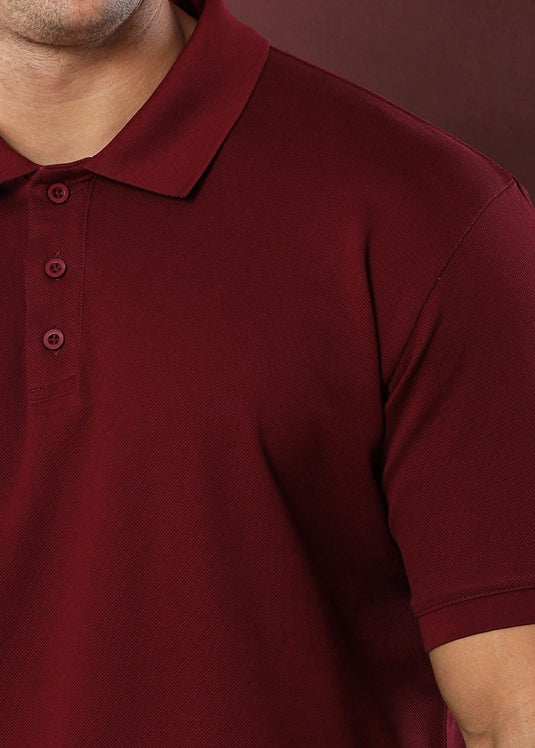 Maroon Polo T-Shirt (Regular Fit)