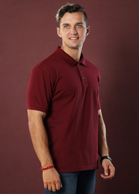 Maroon Polo T-Shirt (Regular Fit)