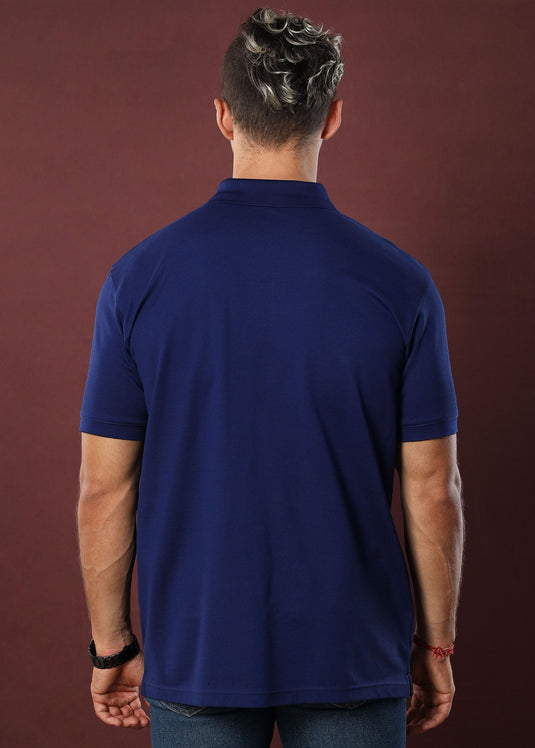 Navy Blue Polo T-Shirt (Regular Fit)