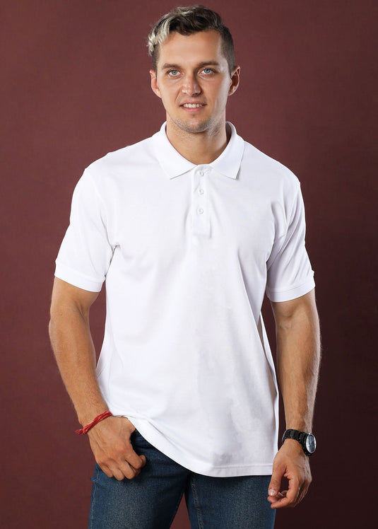 White Polo T-Shirt (Regular Fit)