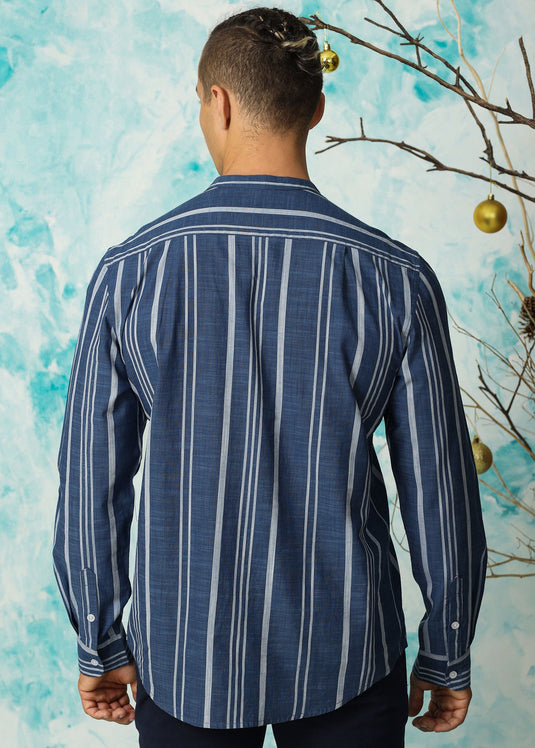 Mandarin Collar Double Pockets Shirt
