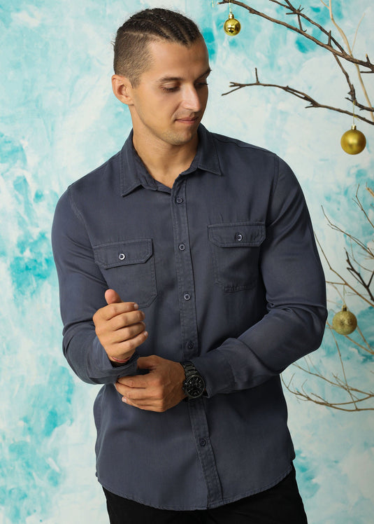 Brian Shirt (Pigeon Blue)