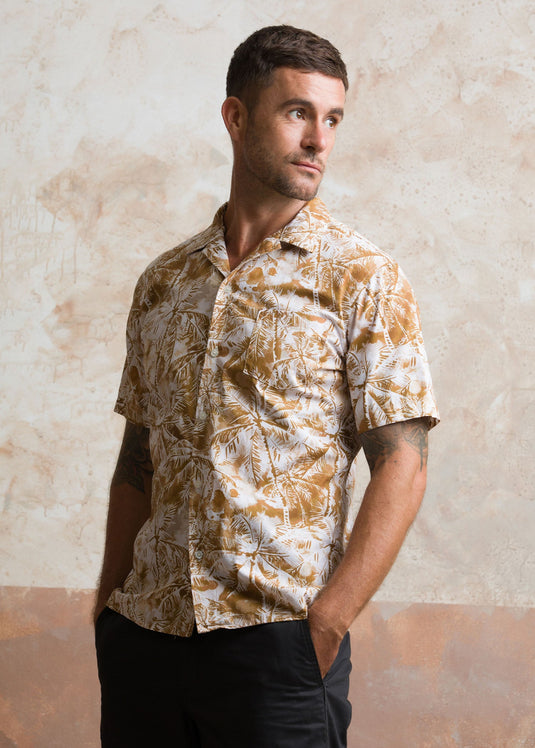 Casual Wear Printed Cuban Collar S/S Shirt