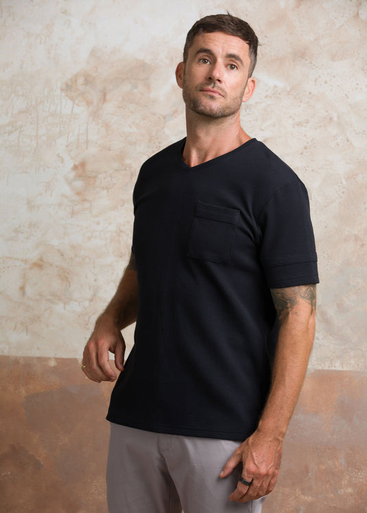 Detailed V Neck T-shirt