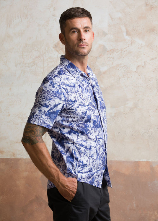 Casual Wear Printed Cuban Collar S/S Shirt