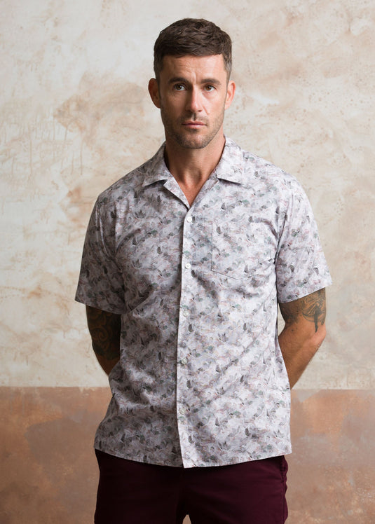 Casual Wear Printed Cuban Collar S/S Shirt