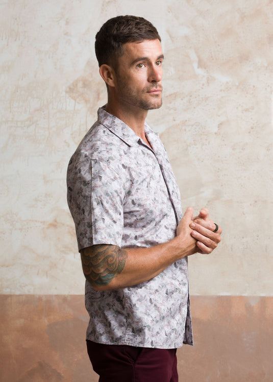 Casual Wear Printed Cuban Collar S/S Shirt