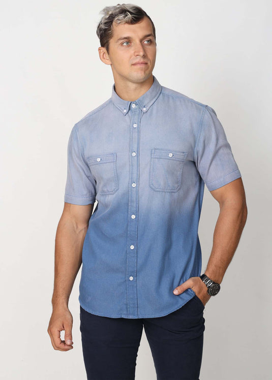 Dip Dye Chambray S/S Shirt