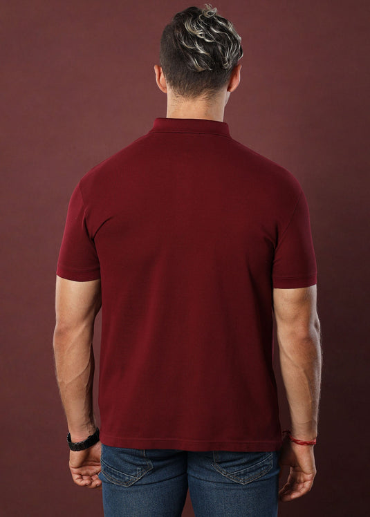 Maroon Polo T-Shirt (Slim)