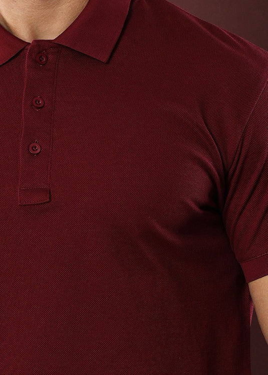 Maroon Polo T-Shirt (Slim)