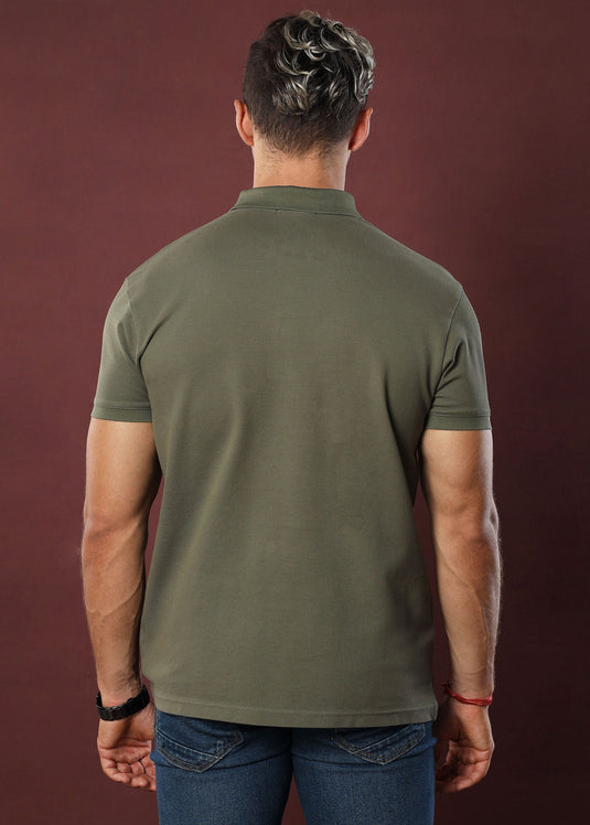 Moss Green Polo T-Shirt (Slim)