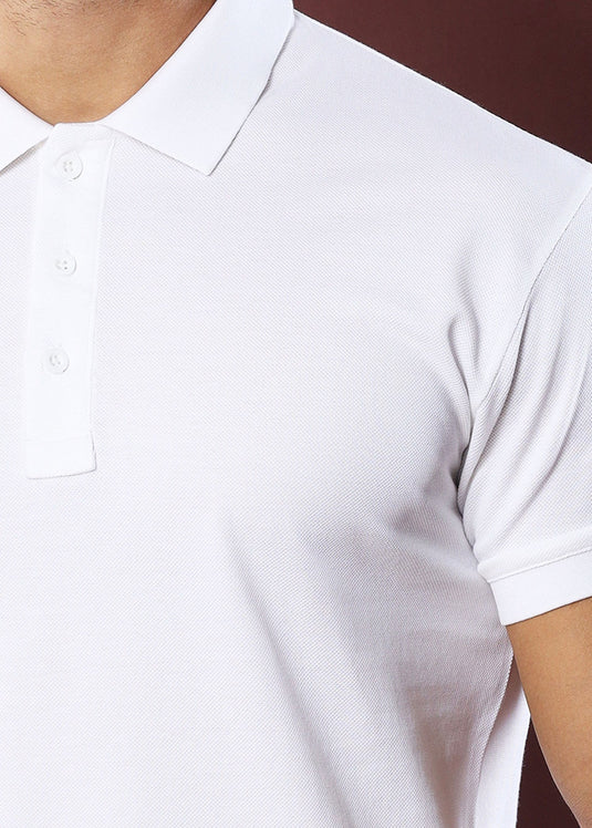 White Polo T-Shirt (Slim)