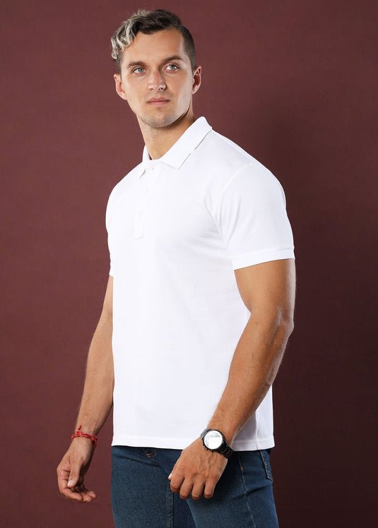 White Polo T-Shirt (Slim)