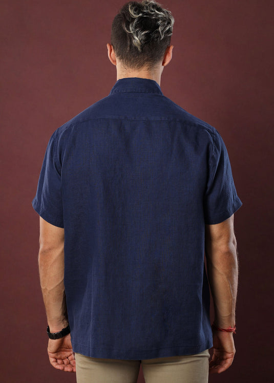 Linen Padini Shirt (Navy)