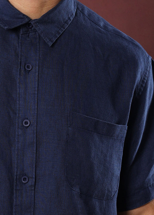 Linen Padini Shirt (Navy)