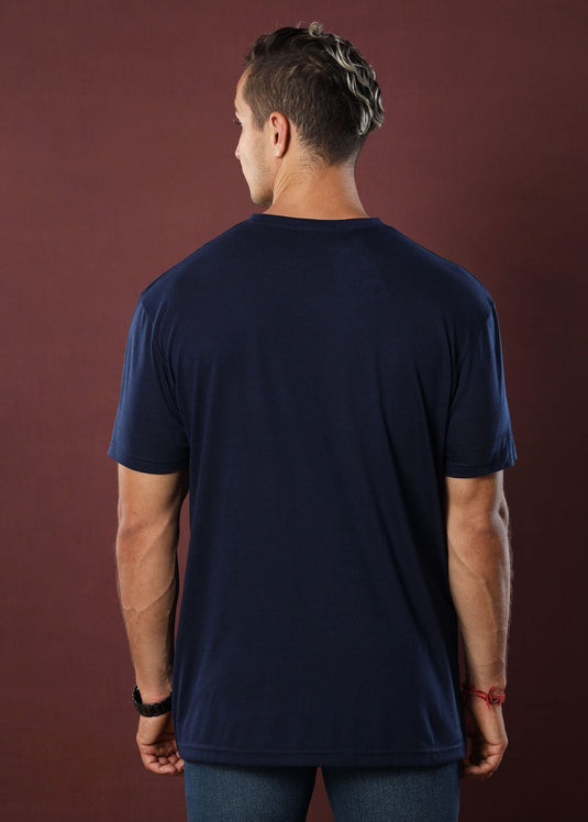 Mid Blue Crew Neck Tee (Slim)